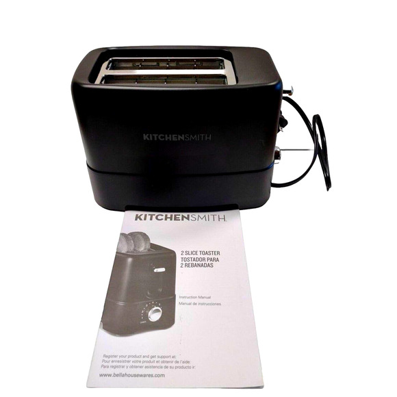 KitchenSmith 2 Slice Toaster 7 Toast Shade Extra Wide Slots Black - Picture 5 of 15
